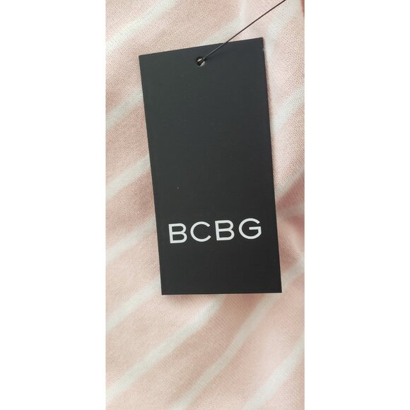 NWT BCBG STRIPED PINK IVORY SWEATER PULLOVER LARGE - Picture 6 of 8